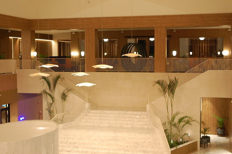 Second floor view of the grand staircase