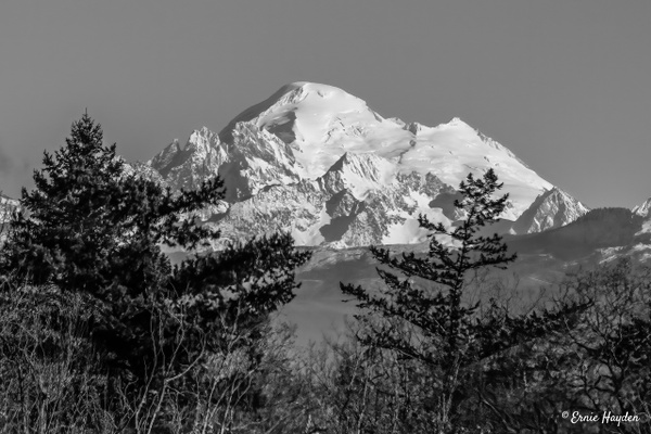 Mt Baker - B&W - Landscapes - Rising Moon NW Photography  