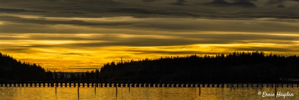 Strange Midday Light over Fidalgo Bay - Golden Hour - Rising Moon NW Photography 