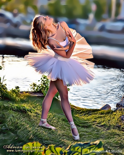 Ballerina-By-Lake-04 - People Illustrations - LuminousLight