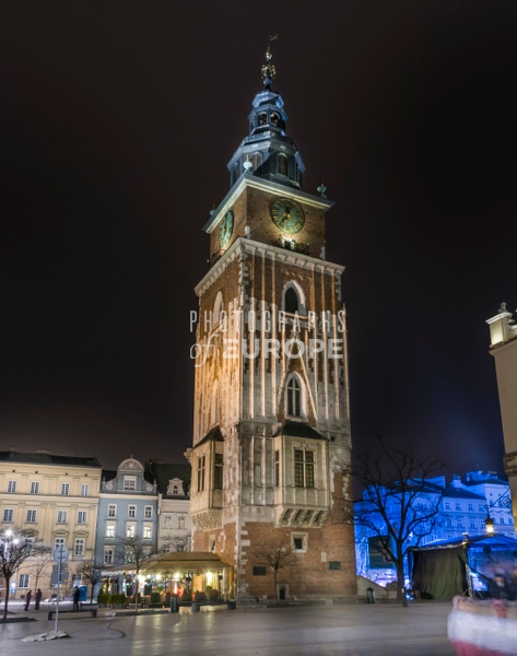 Town-Hall-Tower-at-night-Krakow - Krakow, Poland