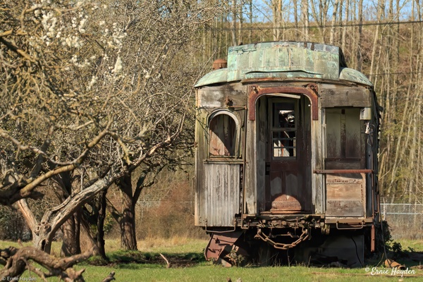 Antique Pullman Car - Golden Hour - Rising Moon NW Photography