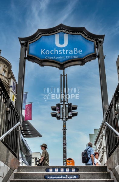 Kochstrasse- Checkpoint-Charlie-U-bahn station-sign-Berlin - Photographs of Berlin, Germany. 