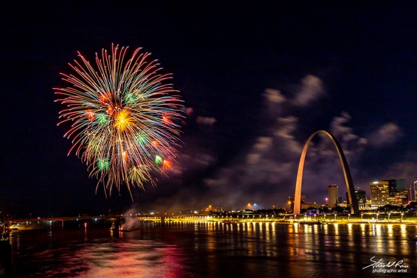 Fireworks at the Arch - St Louis, Missouri - Home - Harold Rau 