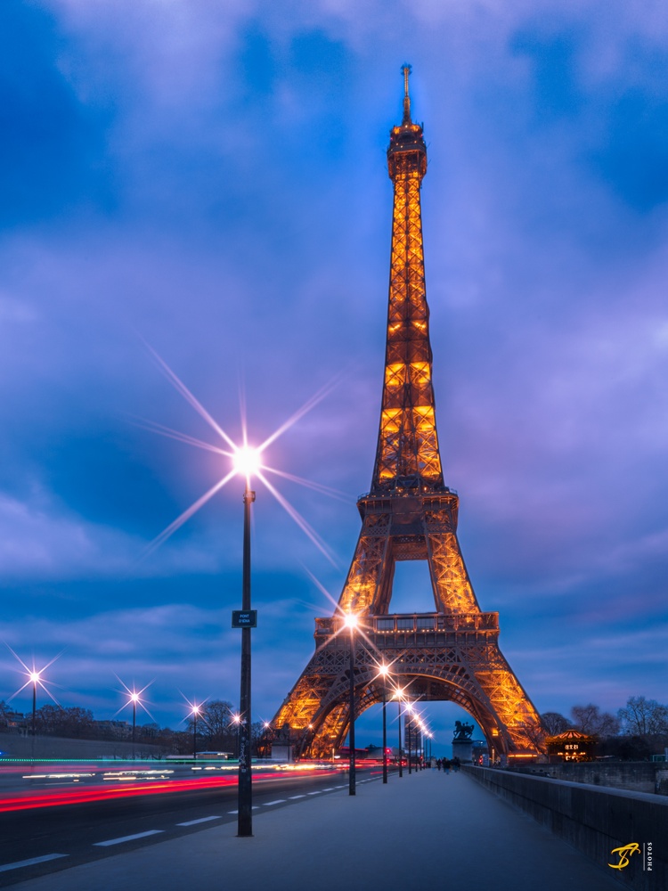 Eiffel Tower by Night, Paris, 2021
