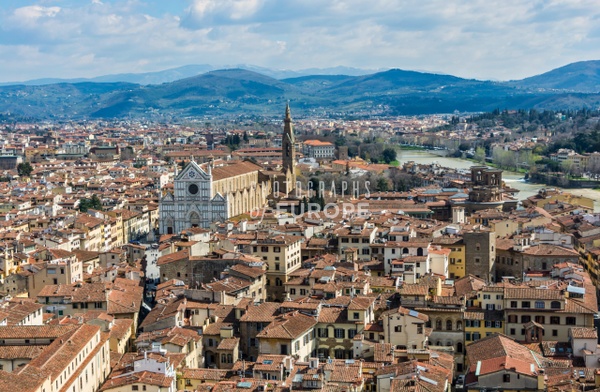 View-of-Florence-and-Santa-Croce-church-Italy - Photographs of Florence and Pisa, Italy. 