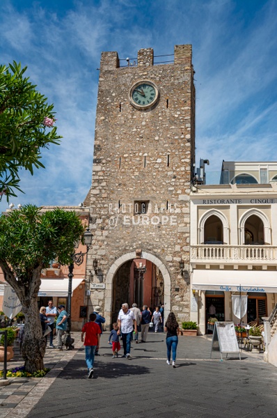 Clock-Tower-Porta-di-Mezzo-Taormina-Sicily-Italy - Photographs of Sicily, Italy. 