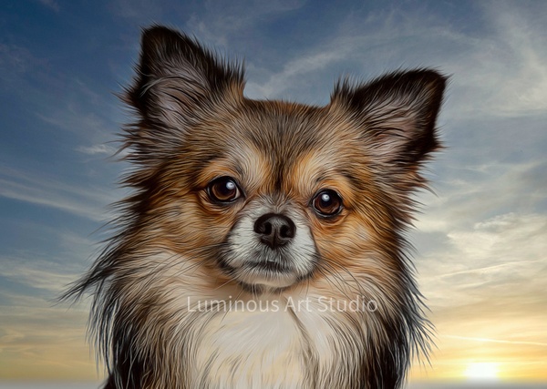 Chihuahua-Sky2 - Pet Illustrations - LuminousLight 