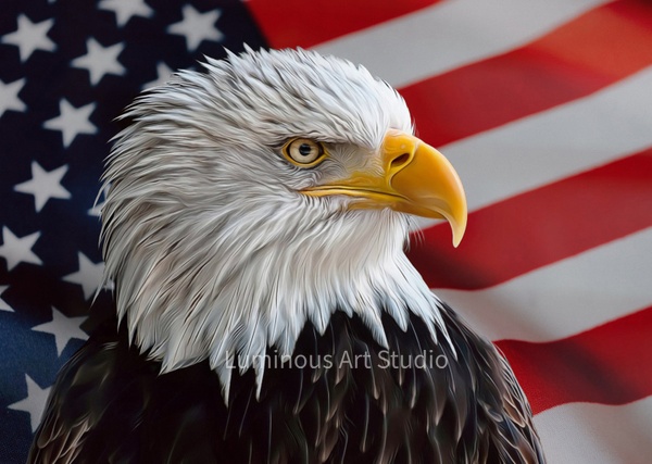 Eagle_Flag-016 - Wildlife Illustrations - LuminousLight 