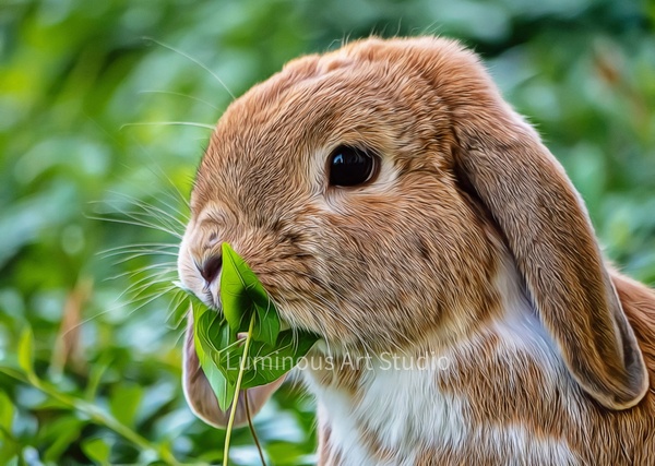 Bunny-hare-chewing-01 - Wildlife Illustrations - LuminousLight