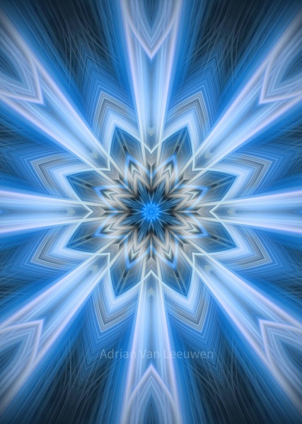 No.4-Lite-Blue-snowflake-fractal - Fine Art 