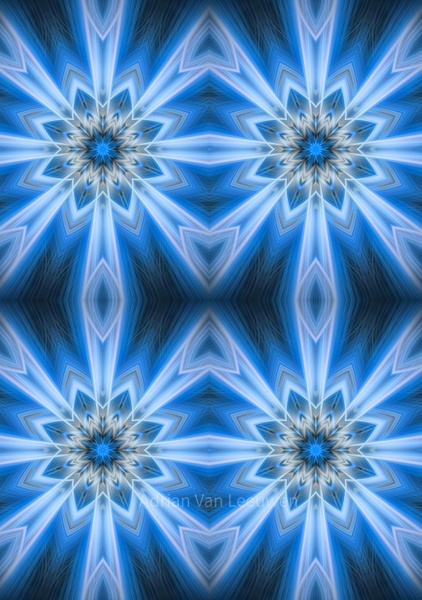 No.9-Neon-Lite-Blue-Snowflakes - Fine Art