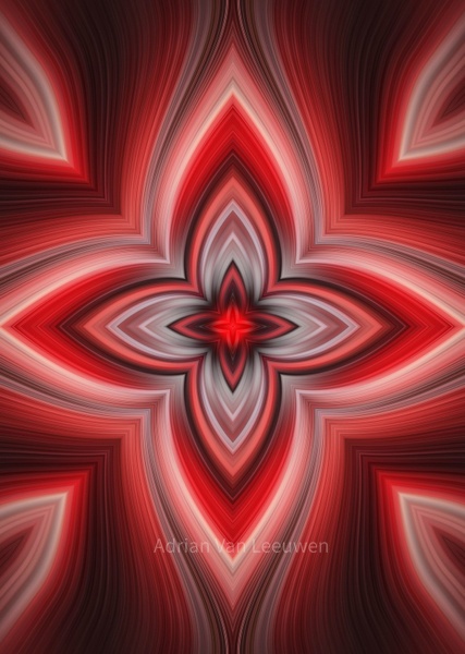 No.8-Red-Four-Point-Star-floral-pattern - Fine Art 