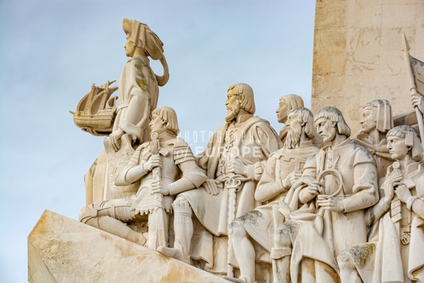 Close-up-on-figures-Discoveries-Monument-Lisbon-Portugal - Photographs of Lisbon and Cascais, Portugal.