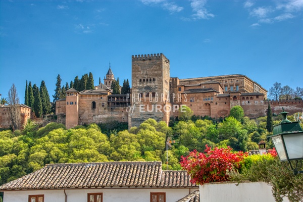 Alhambra-Palace-on-hill-Puente-del Cadi-Granada-Spain - Photographs of Granada, Spain