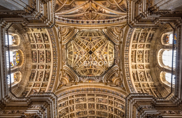 Ornate-ceiling-Granada-Spain - Photographs of Granada, Spain
