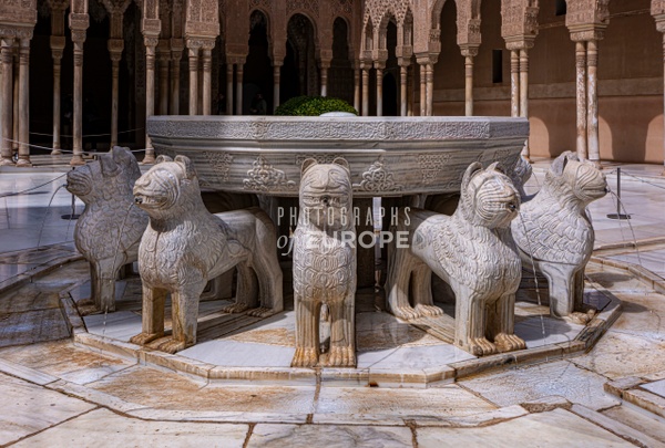Fountain-of-the-Lions-Alhambra-Granada-Spain - Photographs of Granada, Spain
