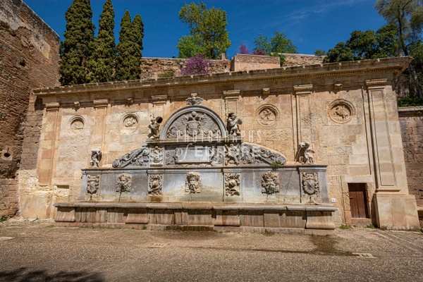 Pilar-de-Carlos-V-elaborate-fountain-Alhambra-Granada-Spain - Photographs of Granada, Spain 